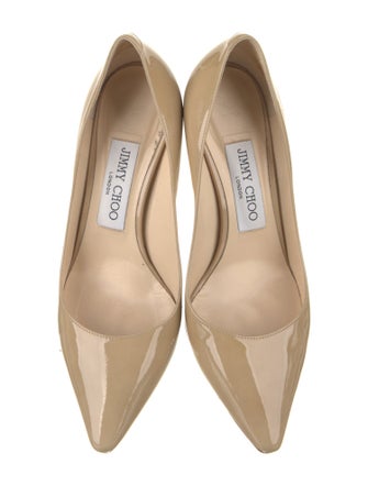 Jimmy Choo Patent Leather Leather Trim Embellishment Pumps