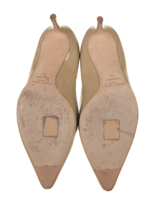 Jimmy Choo Patent Leather Leather Trim Embellishment Pumps