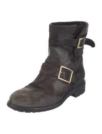 Jimmy Choo Suede Moto Boots