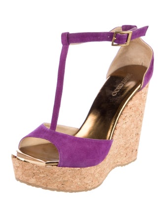 Jimmy Choo Suede T-Strap Sandals