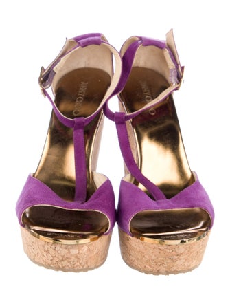 Jimmy Choo Suede T-Strap Sandals