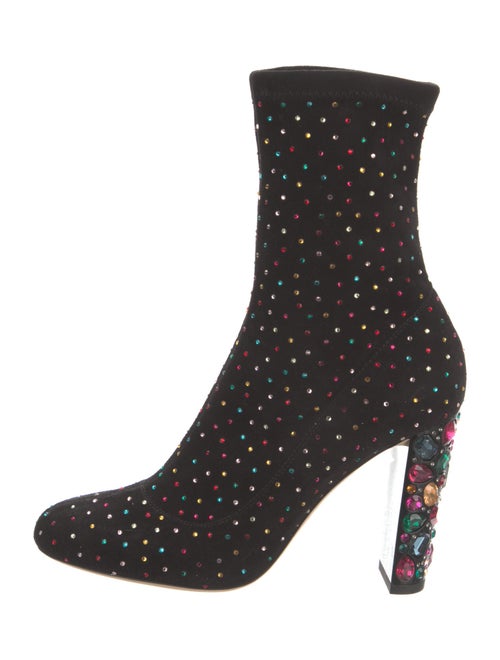 Jimmy Choo Suede Crystal Embellishments Sock Boots