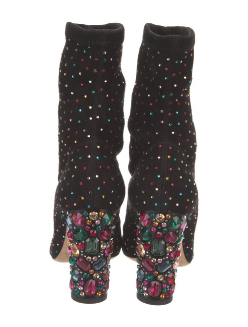 Jimmy Choo Suede Crystal Embellishments Sock Boots