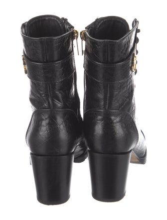 Jimmy Choo Embossed Leather Combat Boots