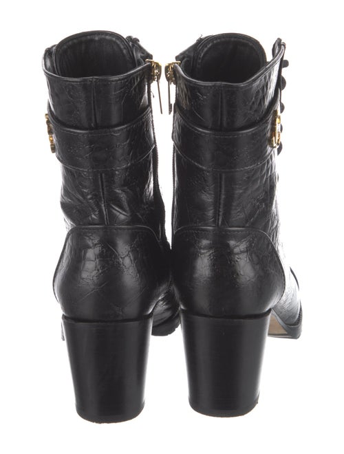 Jimmy Choo Embossed Leather Combat Boots