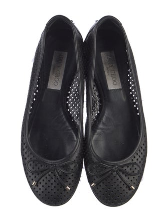 Jimmy Choo Leather Lasercut Accents Ballet Flats