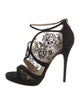 Jimmy Choo Suede Lace Pattern Sandals
