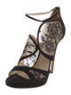 Jimmy Choo Suede Lace Pattern Sandals