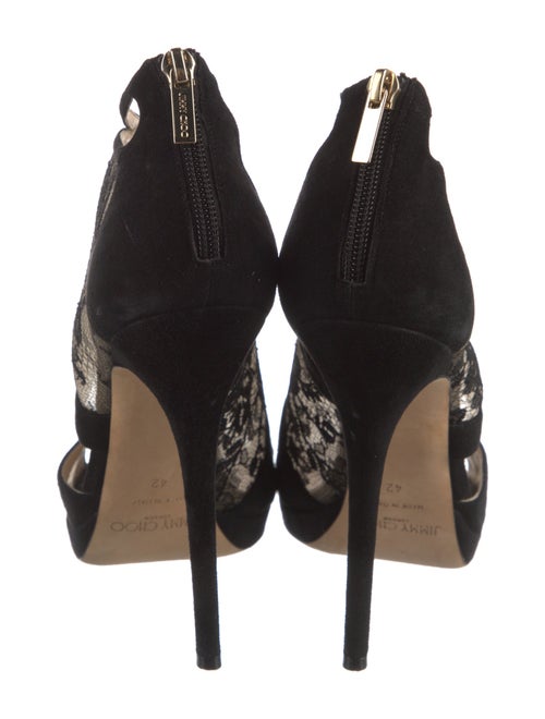 Jimmy Choo Suede Lace Pattern Sandals