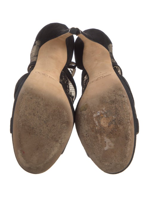Jimmy Choo Suede Lace Pattern Sandals