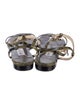 Jimmy Choo Embossed Leather Animal Print T-Strap Sandals