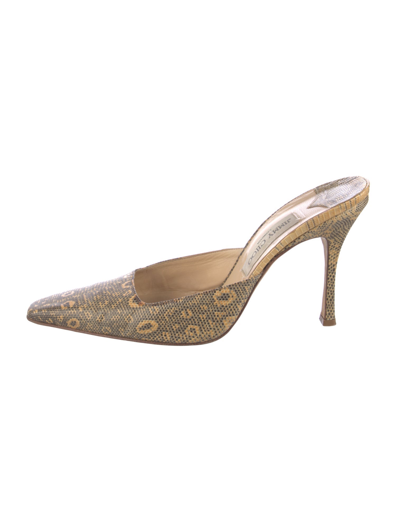 Jimmy Choo Lizard Animal Print Mules