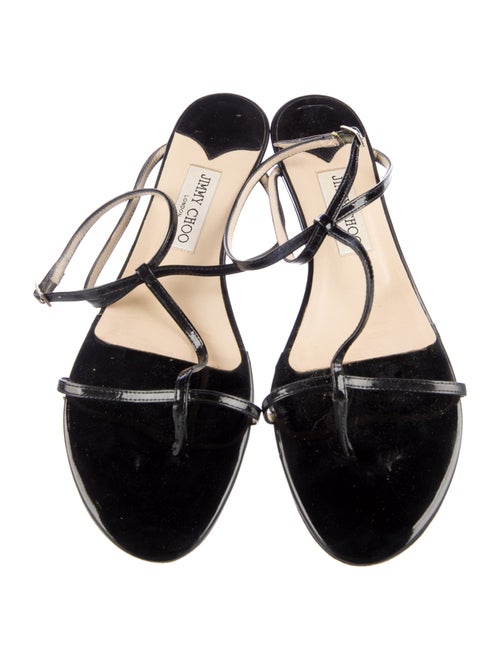 Jimmy Choo Patent Leather T-Strap Sandals