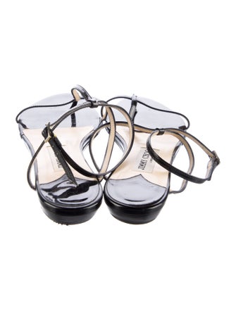 Jimmy Choo Patent Leather T-Strap Sandals
