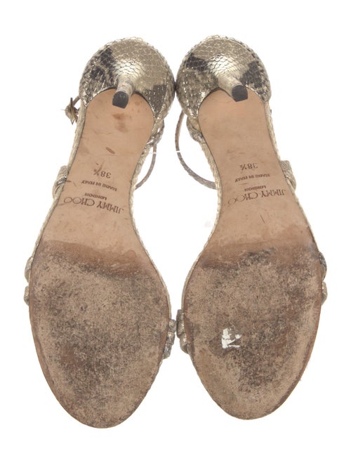 Jimmy Choo Leather Animal Print Sandals