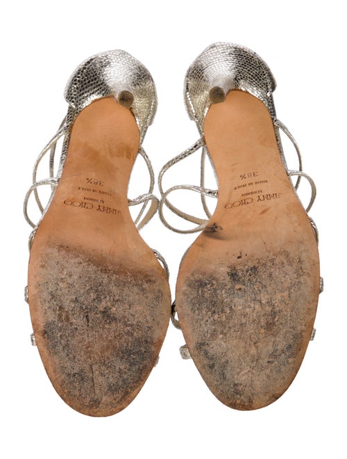 Jimmy Choo Embossed Leather Sandals