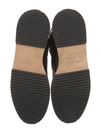 Jimmy Choo Leather Crystal Embellishments Combat Boots