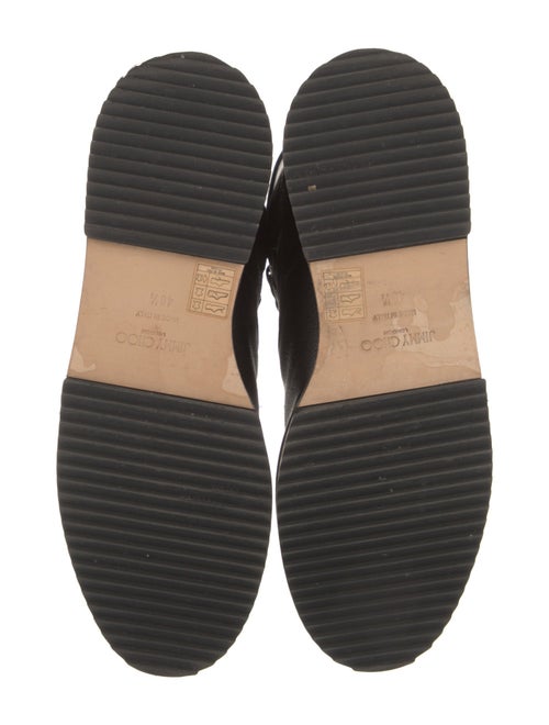 Jimmy Choo Leather Crystal Embellishments Combat Boots