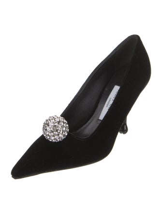 Jimmy Choo Velvet Crystal Embellishments Pumps