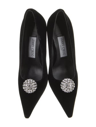 Jimmy Choo Velvet Crystal Embellishments Pumps