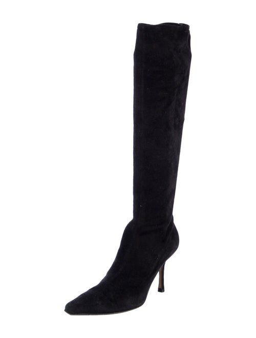 Jimmy Choo Suede Leather Trim Embellishment Boots