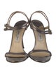 Jimmy Choo Leather Glitter Accents T-Strap Sandals