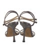 Jimmy Choo Leather Glitter Accents T-Strap Sandals