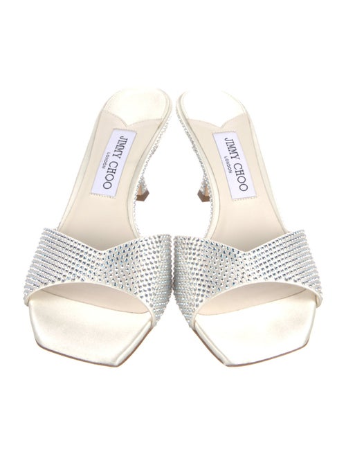 Jimmy Choo Satin Crystal Embellishments Slides