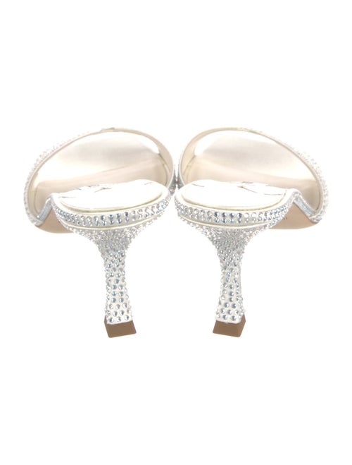 Jimmy Choo Satin Crystal Embellishments Slides