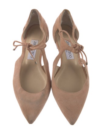 Jimmy Choo Suede Cutout Accent D'Orsay Flats