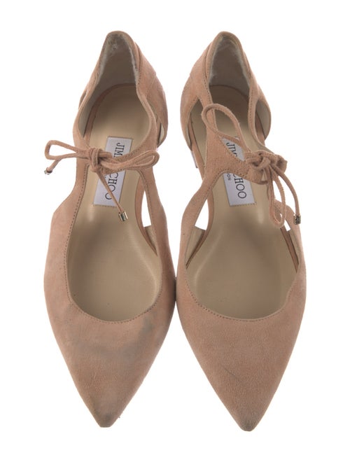 Jimmy Choo Suede Cutout Accent D'Orsay Flats