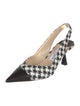 Jimmy Choo Houndstooth Print Cutout Accent Slingback Pumps