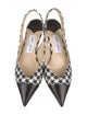 Jimmy Choo Houndstooth Print Cutout Accent Slingback Pumps