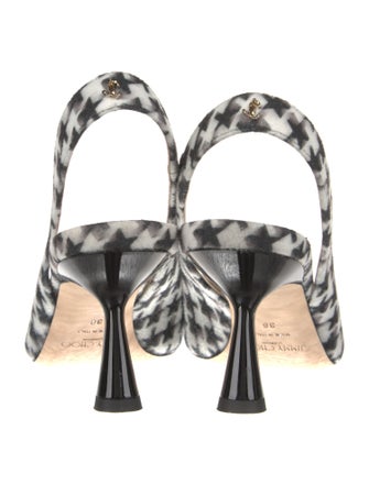 Jimmy Choo Houndstooth Print Cutout Accent Slingback Pumps