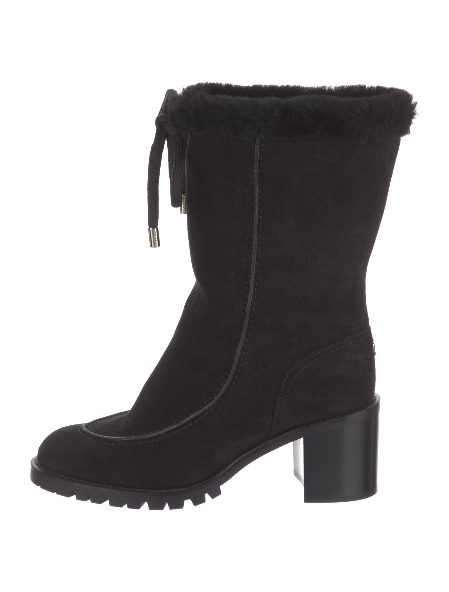 Jimmy Choo Suede Fur Trim Boots