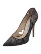 Jimmy Choo Suede Mesh Accents Pumps