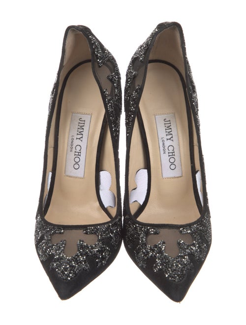 Jimmy Choo Suede Mesh Accents Pumps