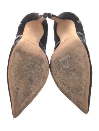 Jimmy Choo Suede Mesh Accents Pumps