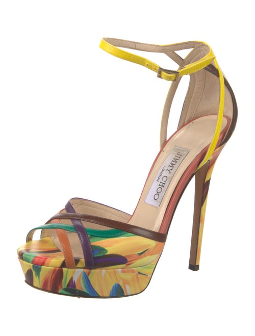 Jimmy Choo Leather Printed Sandals