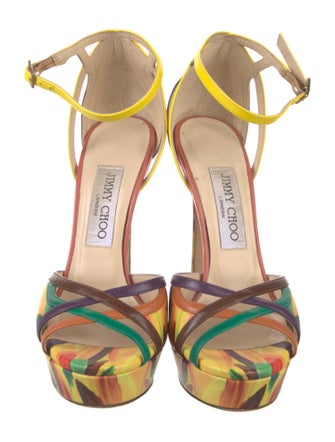 Jimmy Choo Leather Printed Sandals