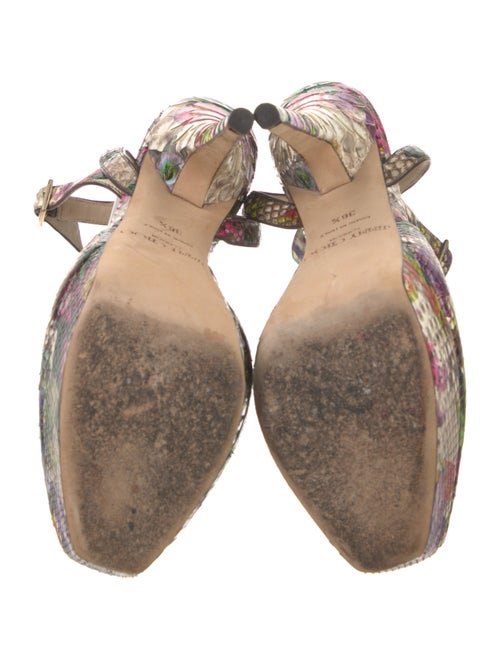 Jimmy Choo Snakeskin Floral Print Slingback Pumps