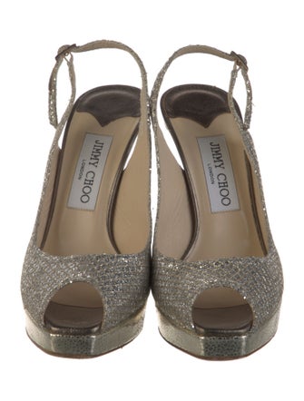 Jimmy Choo Glitter Glitter Accents Slingback Pumps
