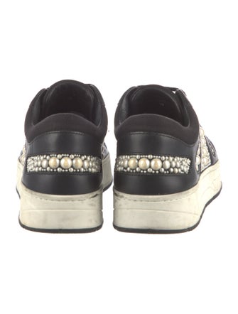 Jimmy Choo Leather Colorblock Pattern Sneakers