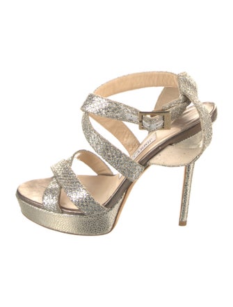 Jimmy Choo Glitter Animal Print Sandals