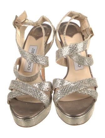 Jimmy Choo Glitter Animal Print Sandals