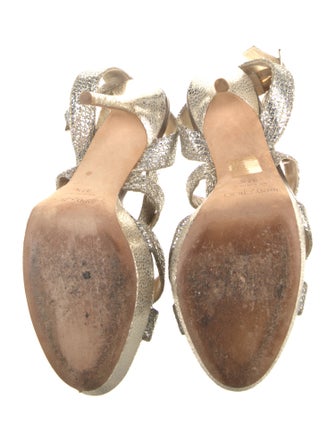 Jimmy Choo Glitter Animal Print Sandals