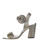 Jimmy Choo Leather Crystal Embellishments Sandals