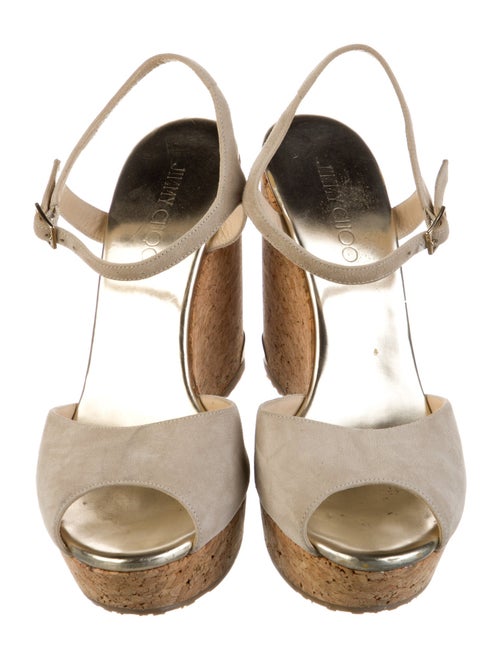 Jimmy Choo Suede Leather Trim Embellishment Slingback Pumps