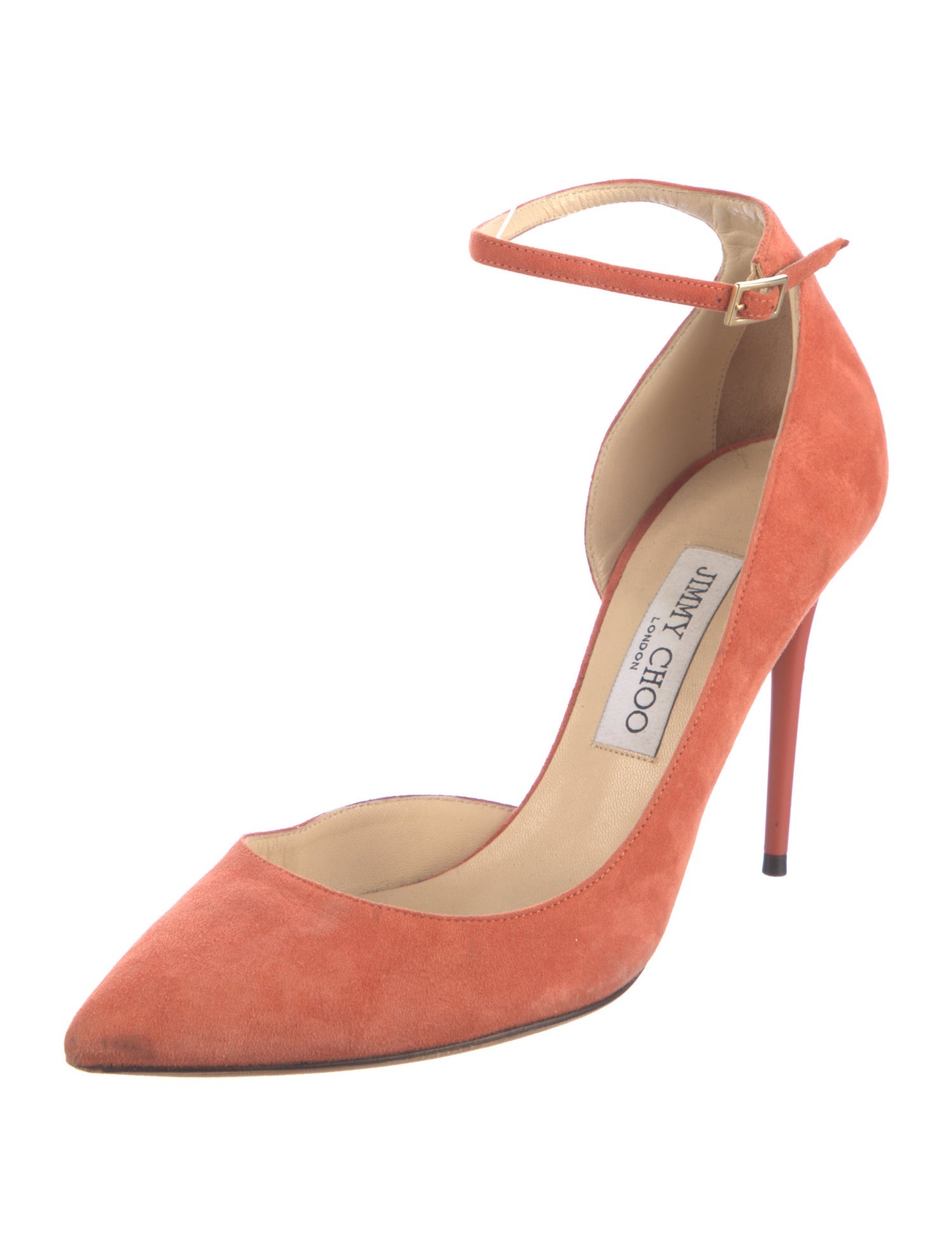 Jimmy Choo Suede Leather Trim Embellishment D'Orsay Pumps