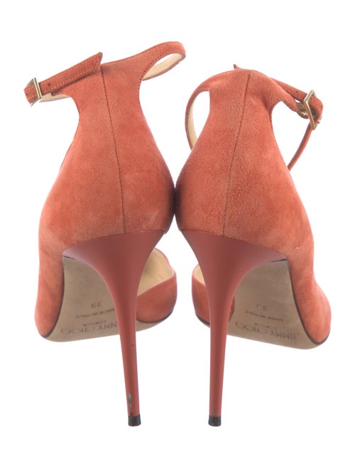 Jimmy Choo Suede Leather Trim Embellishment D'Orsay Pumps